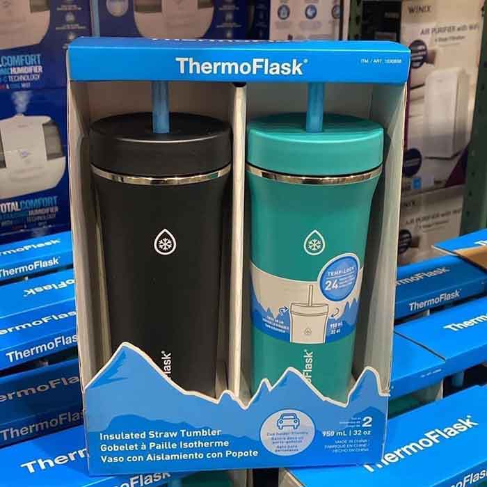 Thermoflask 32oz Insulated Standard Straw Tumbler, 2-Pack